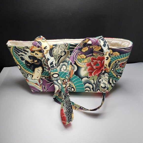 Handmade Handbag Tote "Zen Charmer" Japanese Motif - Picture 3 of 5